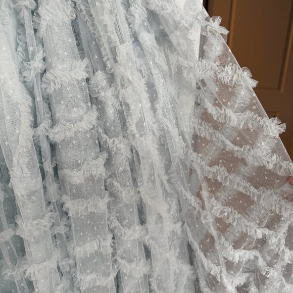 FLORENCE RUFFLE ANKLE SKIRT | Needle and Thread | Blue Skirt Perfect for Wedding - Picture 6 of 7